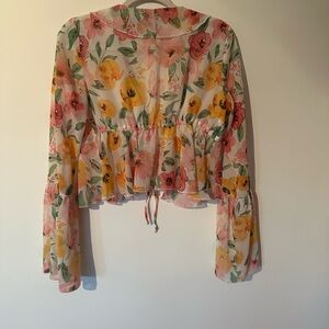 Streetwear Society Floral Blouse - Pink and Yellow